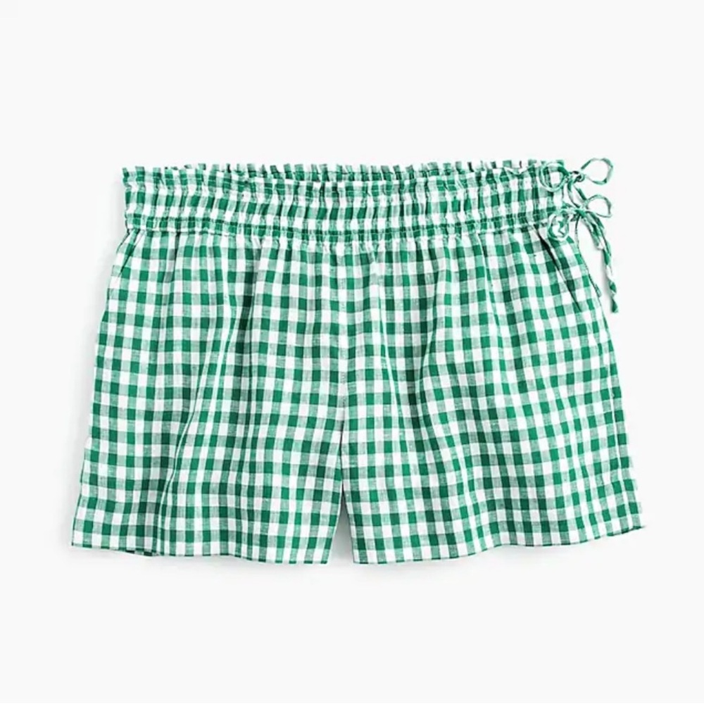 JCrew Green Gingham Women's Shorts Elastic Waist size S